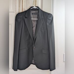 Zara Woman Black Tailored Single-Button Blazer